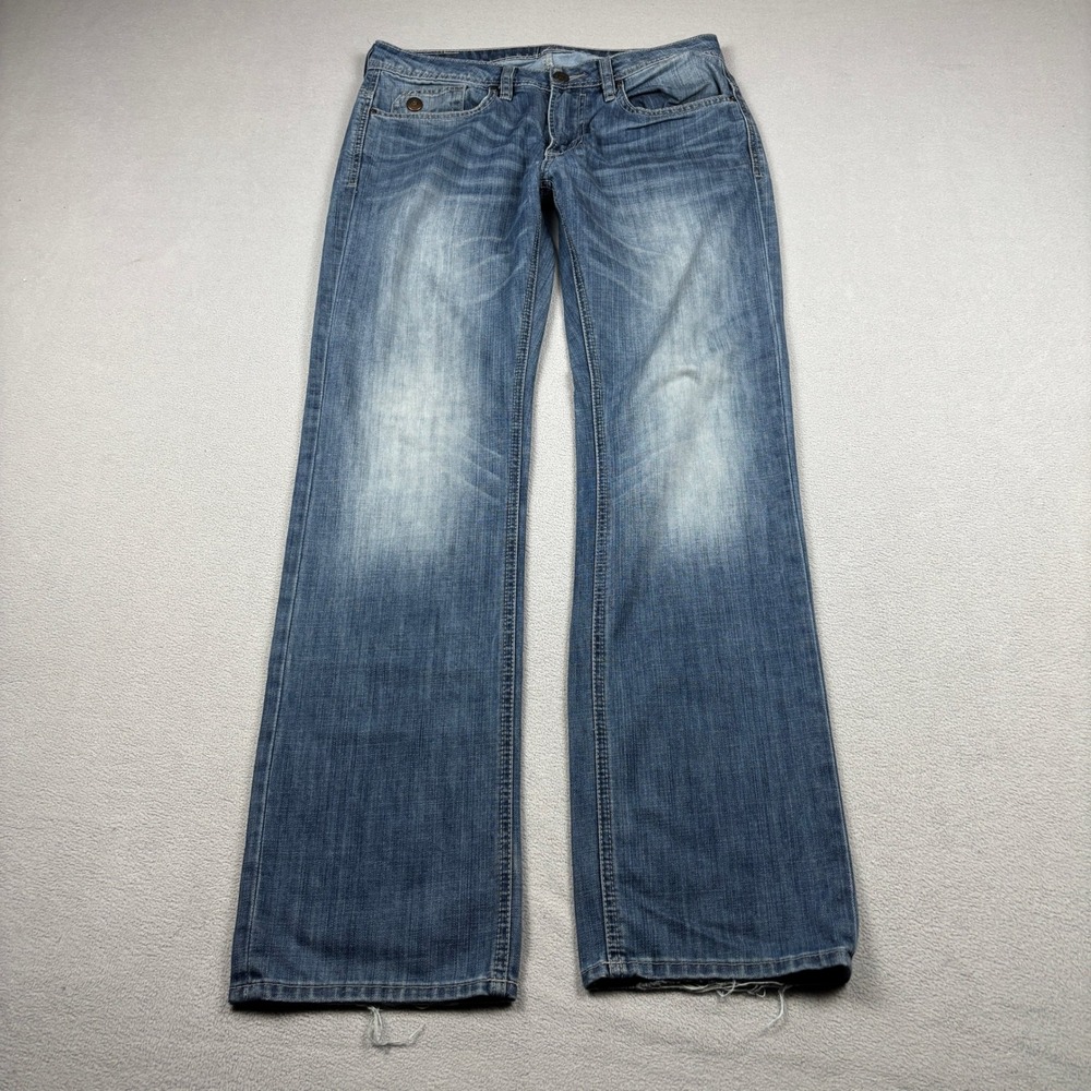 Buffalo David Bitton Driven Mens Straight Leg Jeans 31x32 Blue Medium Wash Denim